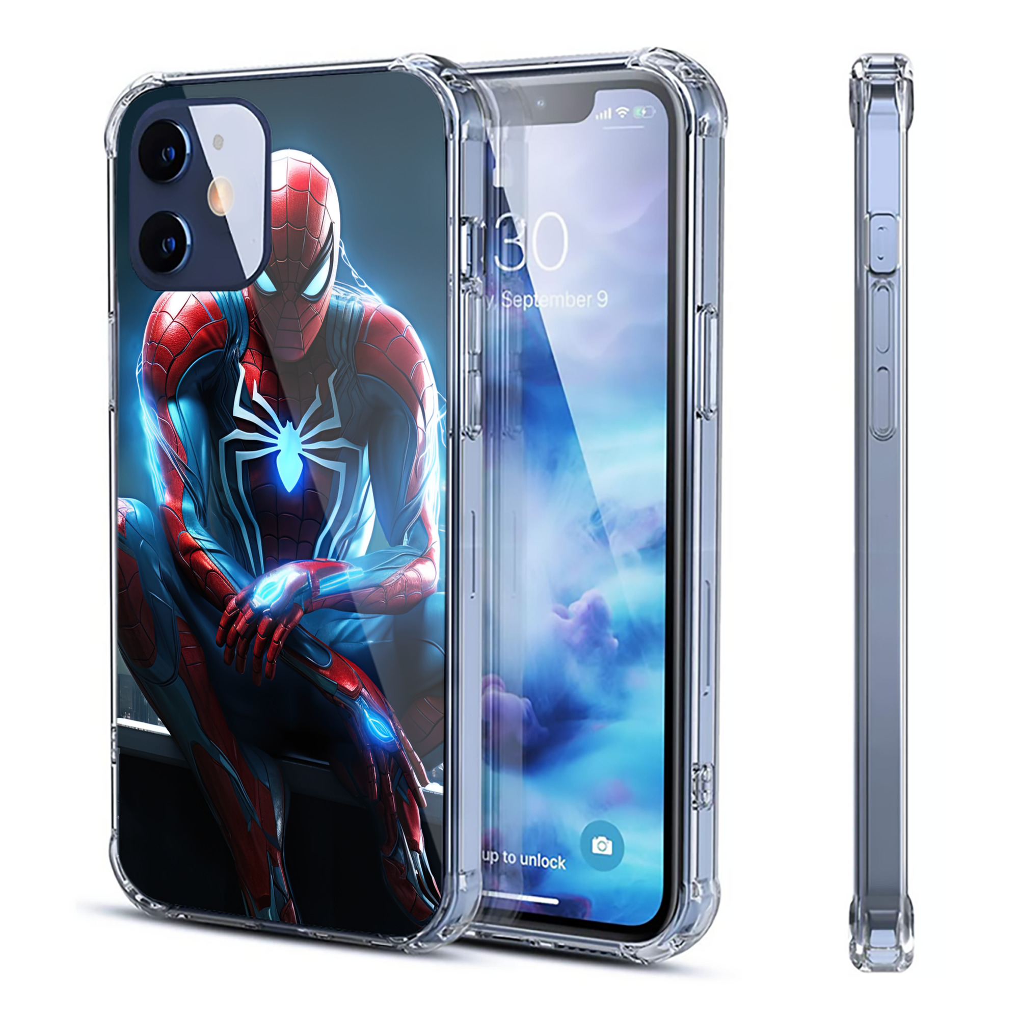 （画像用） Spider Man スパイダーマン 【iPhone 12シリーズ対応】透明スマホケース（クリアソフトケース）